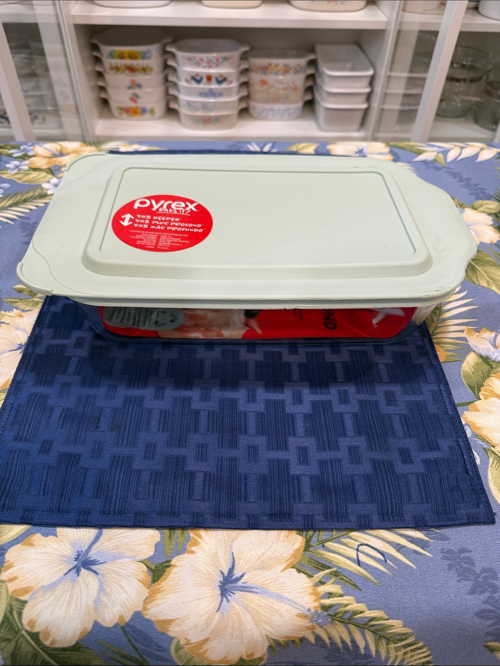 Pyrex Mint Green Lid Rectangular Glass Food Storage